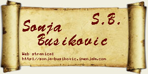 Sonja Bušiković vizit kartica